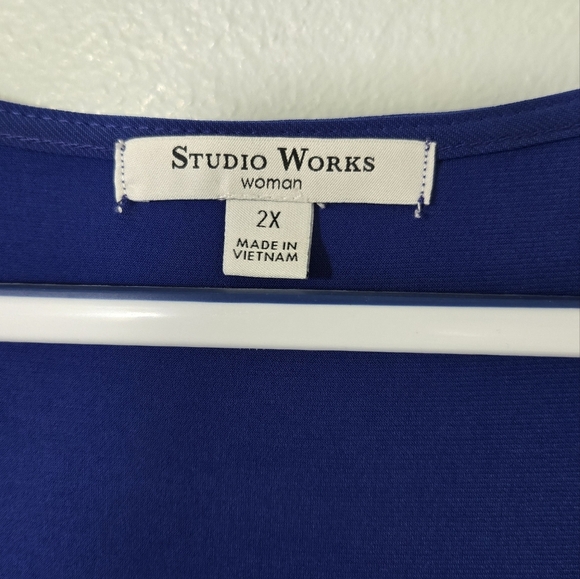 Studio Works Blue Bell Sleeve Shirt Size 2X - Picture 6 of 8